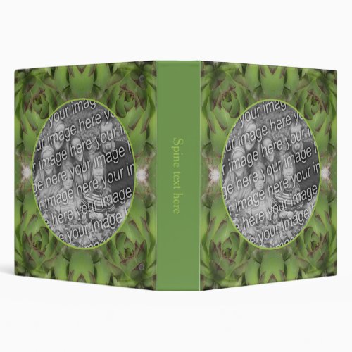 Succulents Hens And Chicks Add Your Own Photo  3 Ring Binder