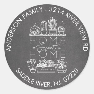 Succulents Home Sweet Home Address Label Sticker