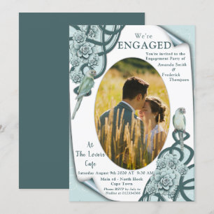 Succulents in colors from mint blue to invitation