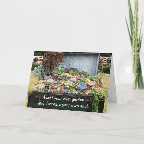 Succulents in Treasure Chest Card