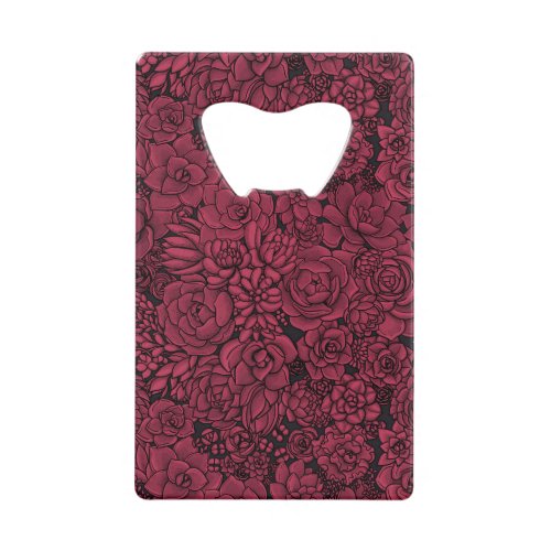 Succulents in Viva Magenta_ Color of the Year 2023 Credit Card Bottle Opener