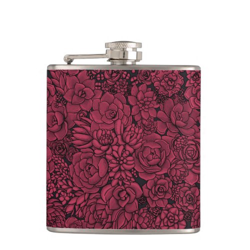 Succulents in Viva Magenta_ Color of the Year 2023 Flask