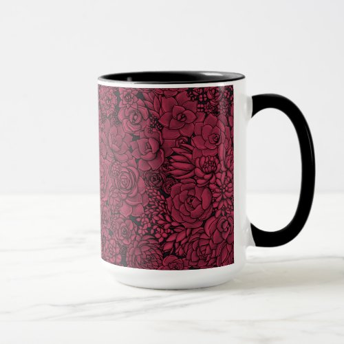 Succulents in Viva Magenta_ Color of the Year 2023 Mug