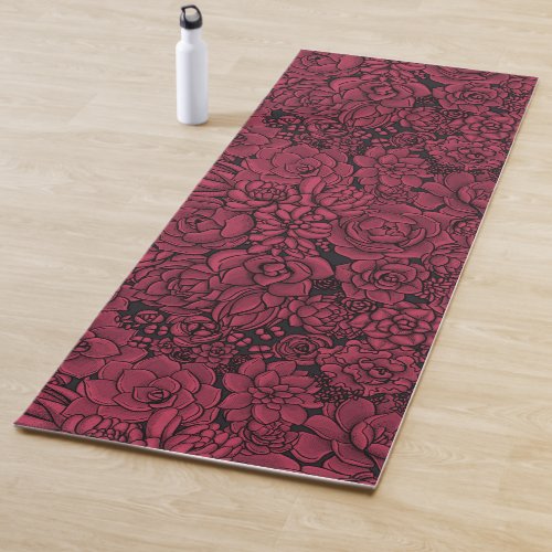 Succulents in Viva Magenta_ Color of the Year 2023 Yoga Mat