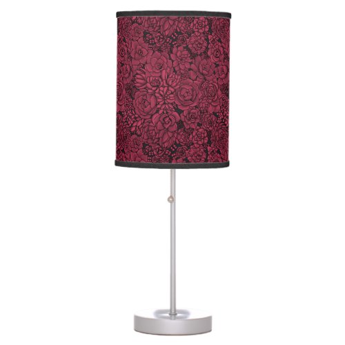 Succulents in Viva Magenta_ Color of the Year Table Lamp