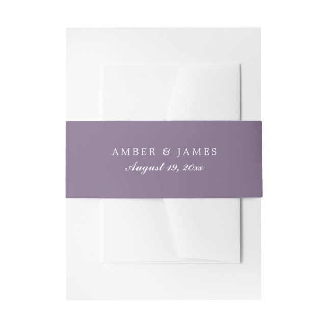 Succulents | Invitation Belly Bands | Lavender Band (Front Example)