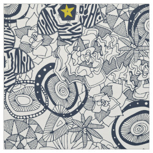 succulents ivory chartreuse star fabric