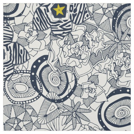 succulents ivory chartreuse star fabric