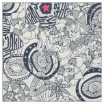 succulents ivory pink star fabric