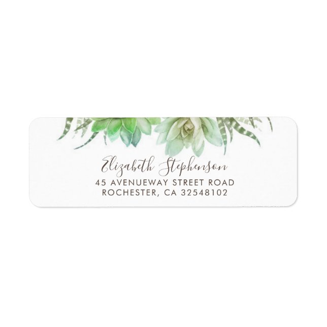 Succulents Label (Front)