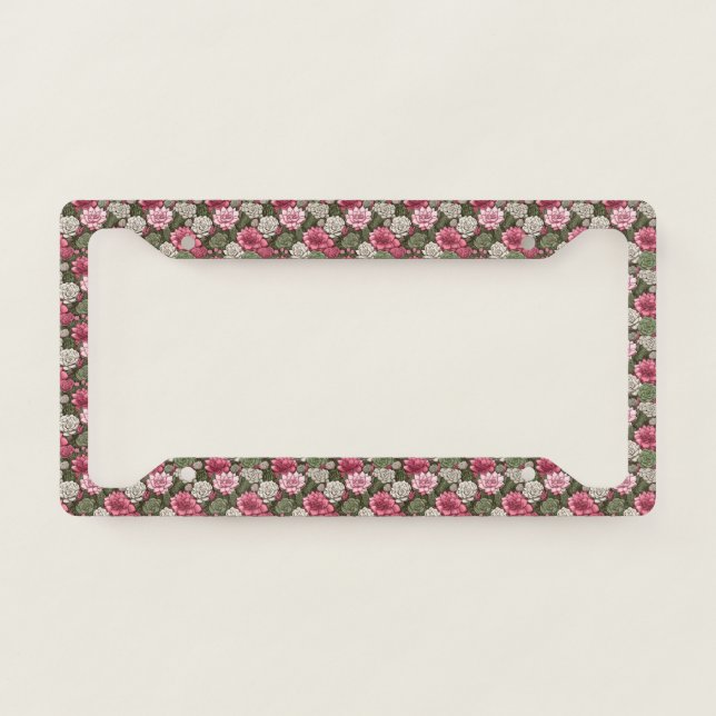 Succulents License Plate Frame (Front)
