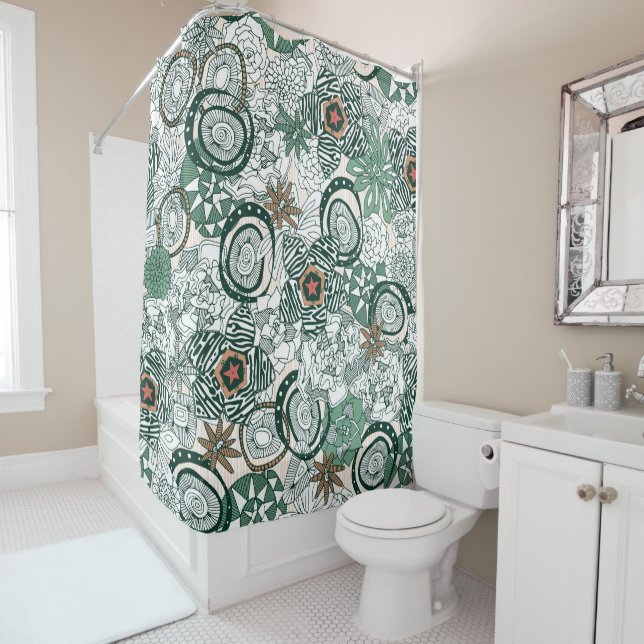 succulents limited shower curtain (In Situ)