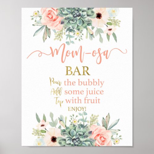 Succulents Mom osa Bar Poster