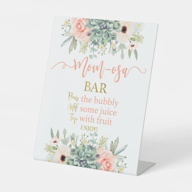 Succulents momosa pedestal sign (Front)