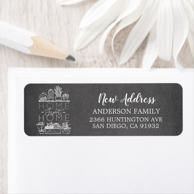 Succulents New Address Moving Return Address Label (Insitu)