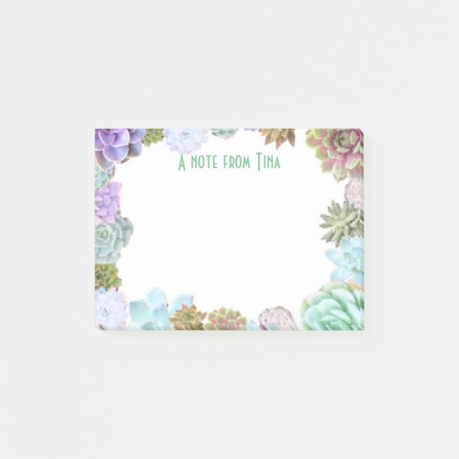 Succulents note pad (Front)
