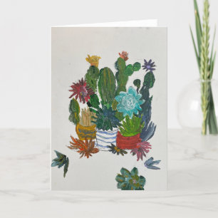 Succulents on Display Letterpress Thank You Card