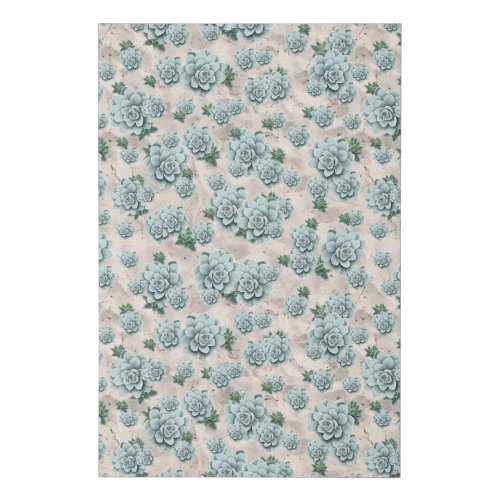 Succulents on the Beach Pattern Faux Canvas Print