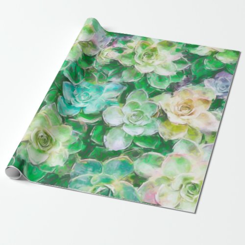 Succulents Painting by Cindy Bendel Wrapping Paper