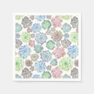 Succulents paper napkin