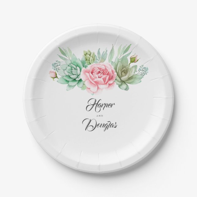 Succulents Paper Plates (Front)