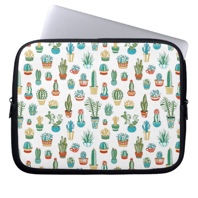 Succulents Pattern Laptop Sleeve (Front)