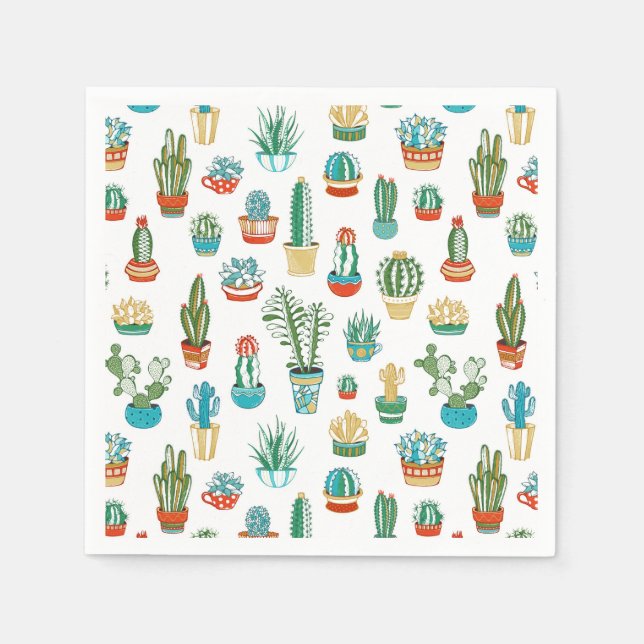 Succulents Pattern Napkins (Front)