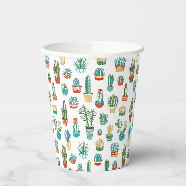 Succulents Pattern Paper Cups (Left)