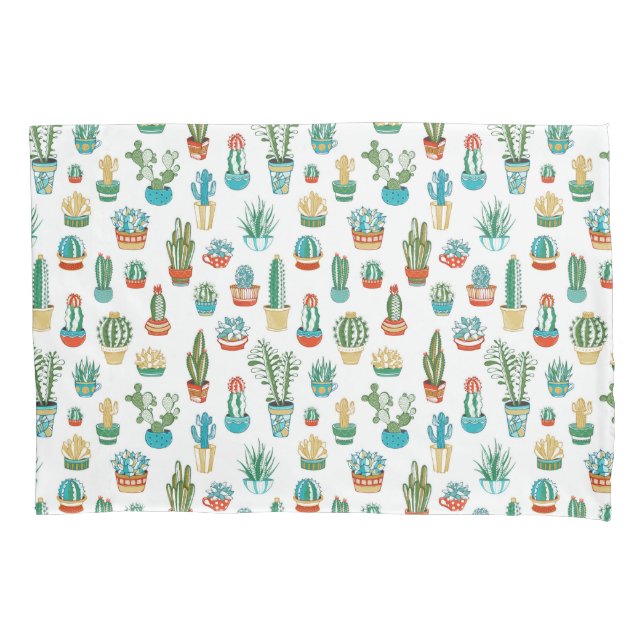 Succulents Pattern Pillow Case (Front-Left)