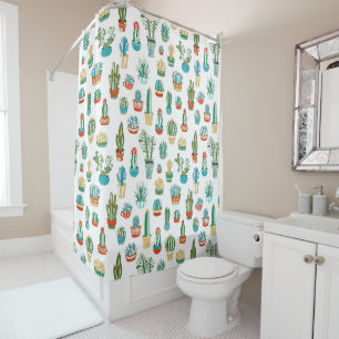 Succulents Pattern Shower Curtain