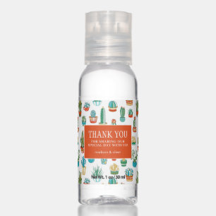Succulents Pattern - Wedding Thank You Hand Sanitizer