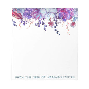 Succulents Personalized Notepad - From the Desk Of