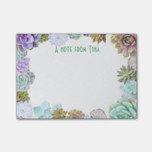 Succulents Post-it note pad