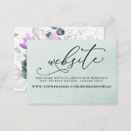 Succulents Purple Greenery Wedding Website Card at Zazzle