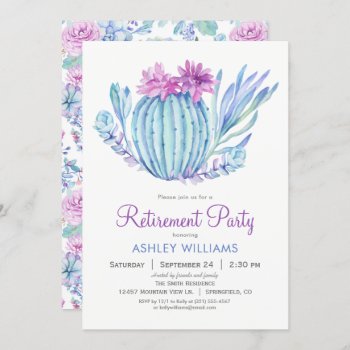 Succulents Retirement Party Invitation by Card_Stop at Zazzle