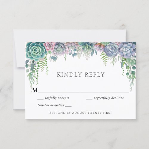 Succulents RSVP card