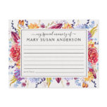 Succulents Share a Memory Funeral Attendance Card Succulents Share a Memory Funeral Attendance Card
