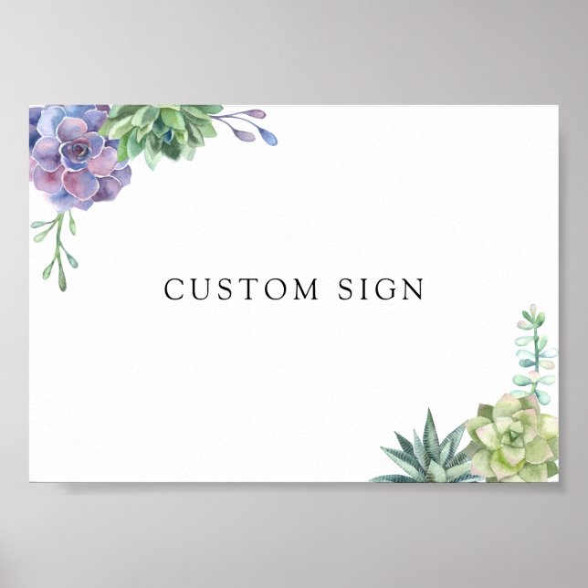 Succulents Sign with Custom Text (Front)