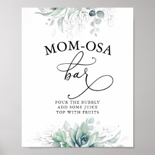 Succulents Silver Greenery Mom-osa Bar Sign