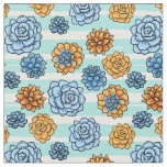 Succulents &amp; Stripes Pattern Fabric