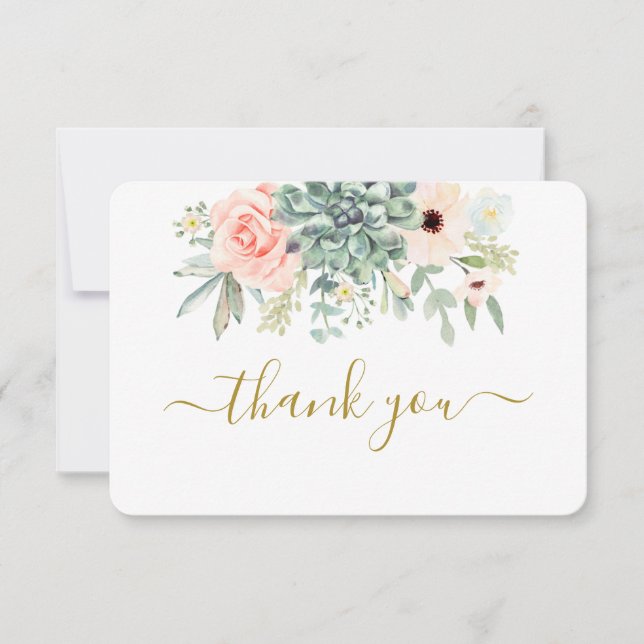 Succulents thank you card (Front)