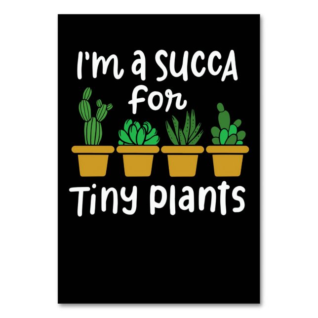 Succulents Tiny Plants Table Number (Front)