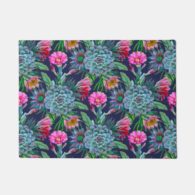 Succulents tropical garden doormat (Front)
