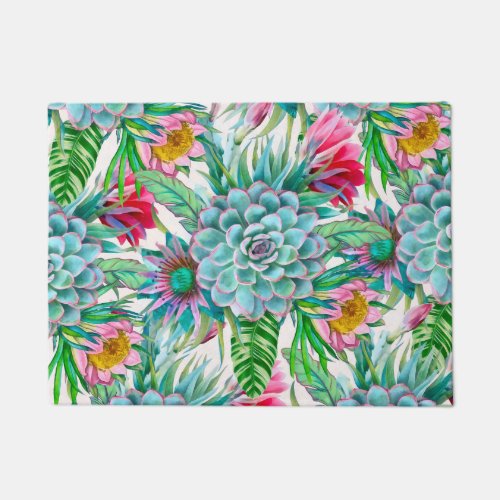 Succulents tropical garden doormat