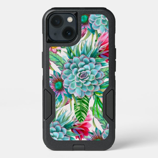 Succulents Tropical Garden Otterbox iPhone Case (Back)