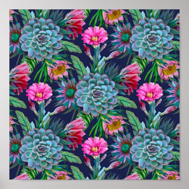 Succulents tropical garden poster (Front)
