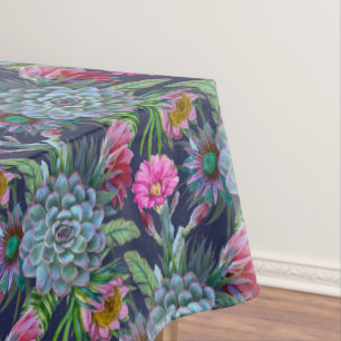 Succulents tropical garden tablecloth