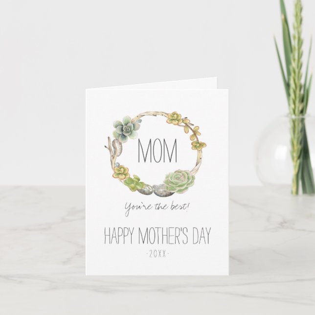 Succulents, Twigs and Stones | Mother's Day Card (Front)