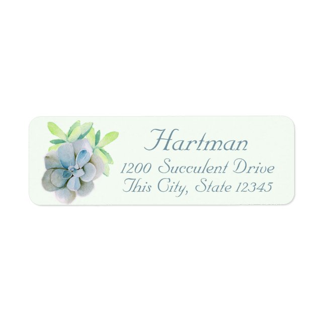 Succulents Watercolor Address Label (Front)