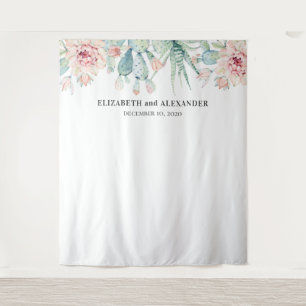 Succulents wedding backdrop. Cactus background Tapestry